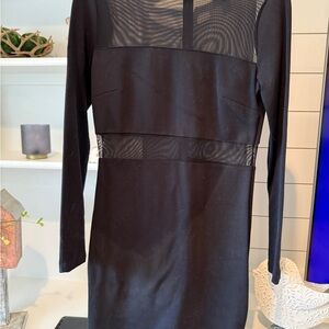 Michael Kors Black Long Sleeve Dress with Sheer Detail